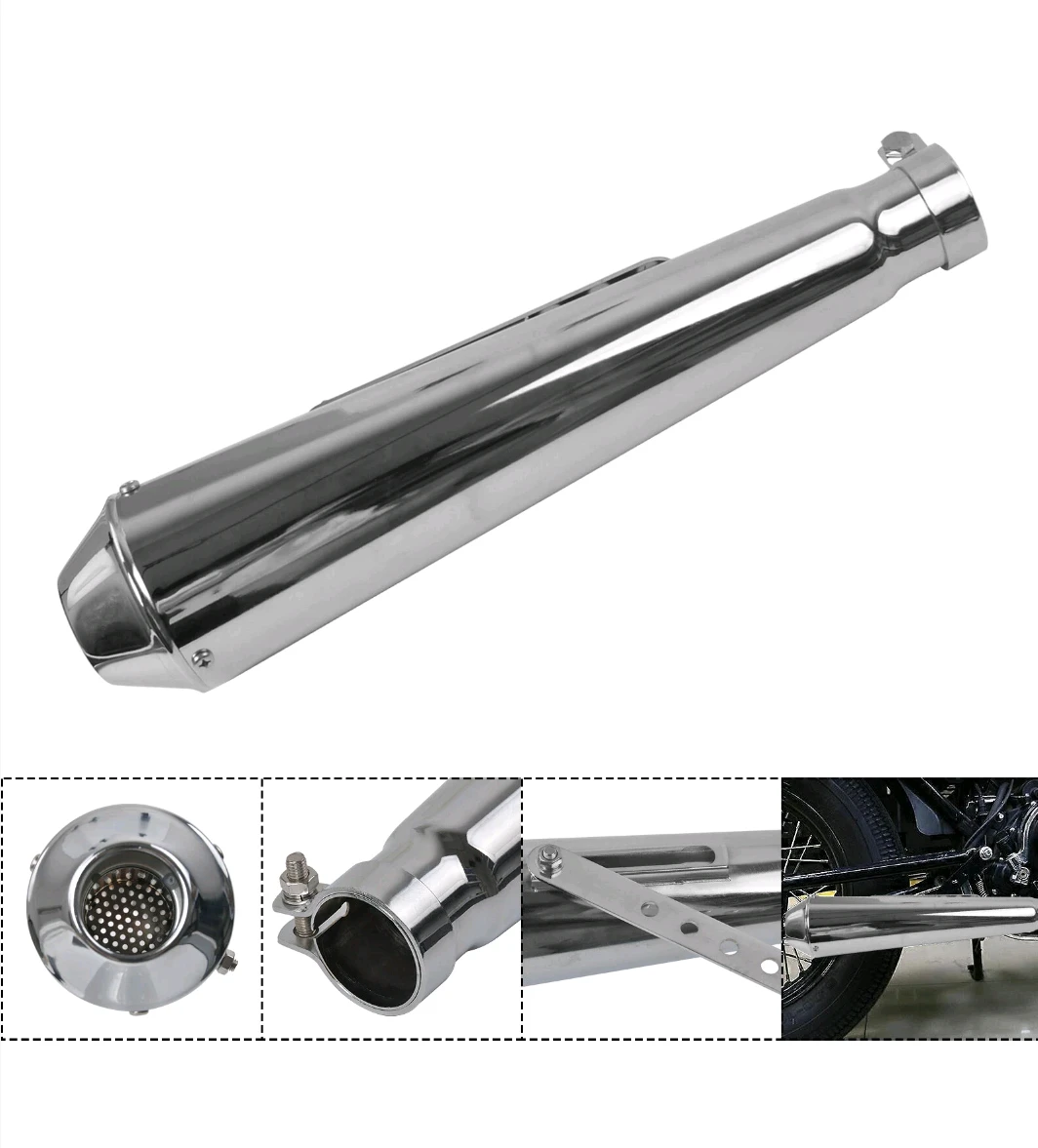 Chrome Motorcycle Exhaust Muffler - photo 4