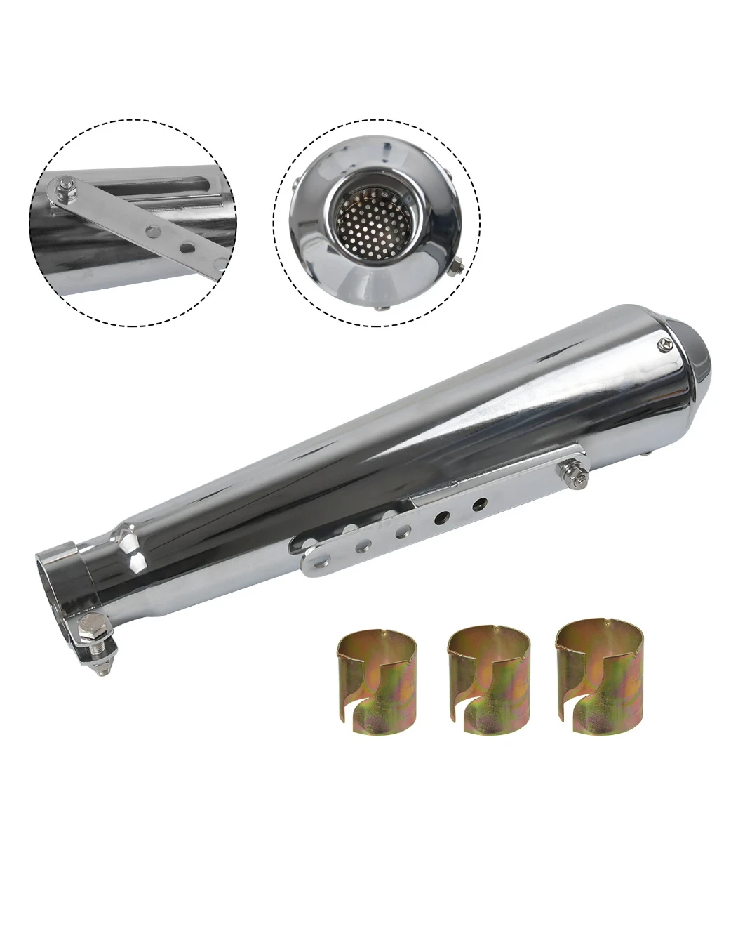 Chrome Motorcycle Exhaust Muffler - photo 5