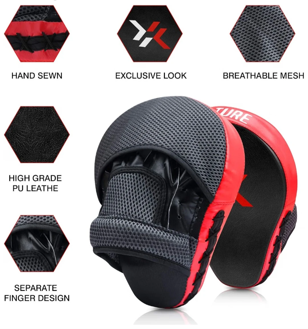 XNature 2 PC Curved Boxing MMA Punching Mitts - photo 4