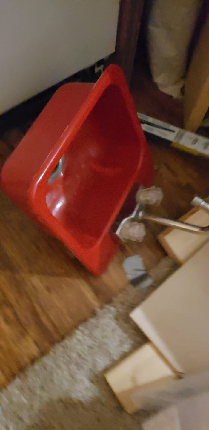 Red metal sink