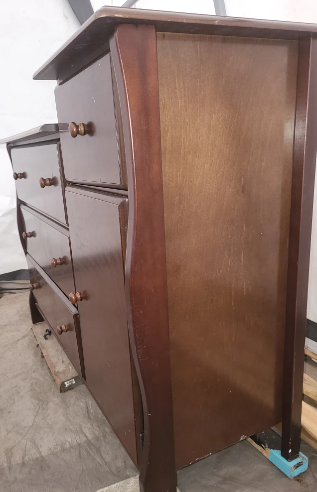 Dark Brown Dresser with Cabinet - photo 3