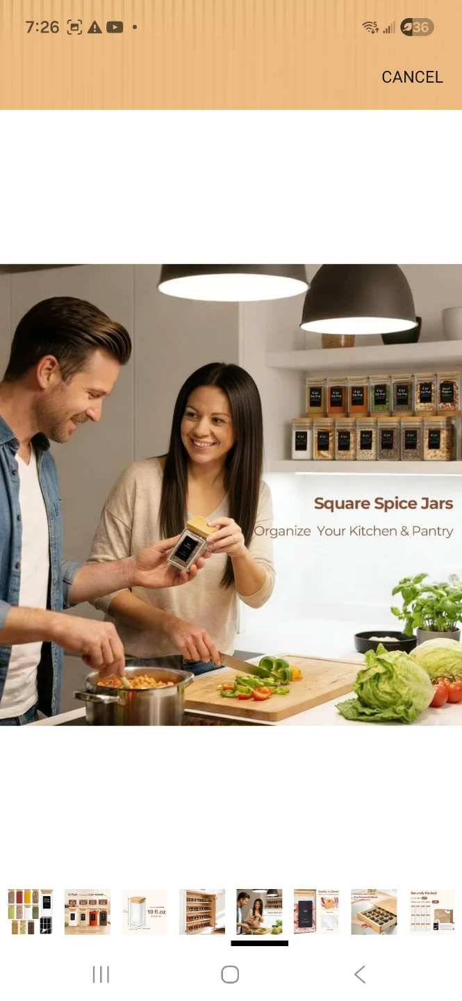 Set of 12 Square Glass Spice Jars with Bamboo Lids - photo 4