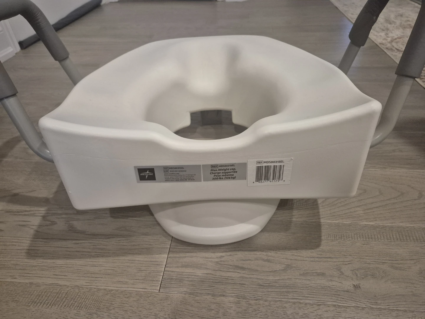 Medline Raised elevated Toilet Seat with Arms - photo 3