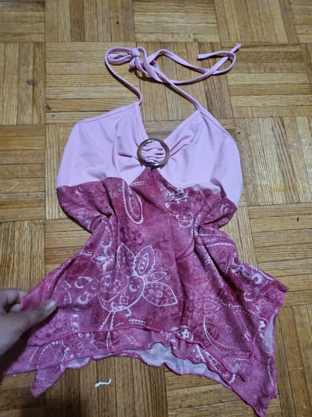 Pink paisley print top