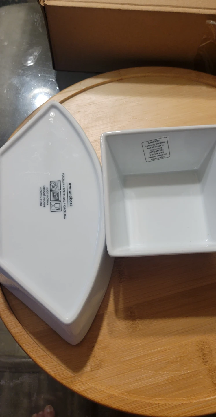 Overandback Bamboo Lazy Susan with 5 Porcelain Dishes - photo 5