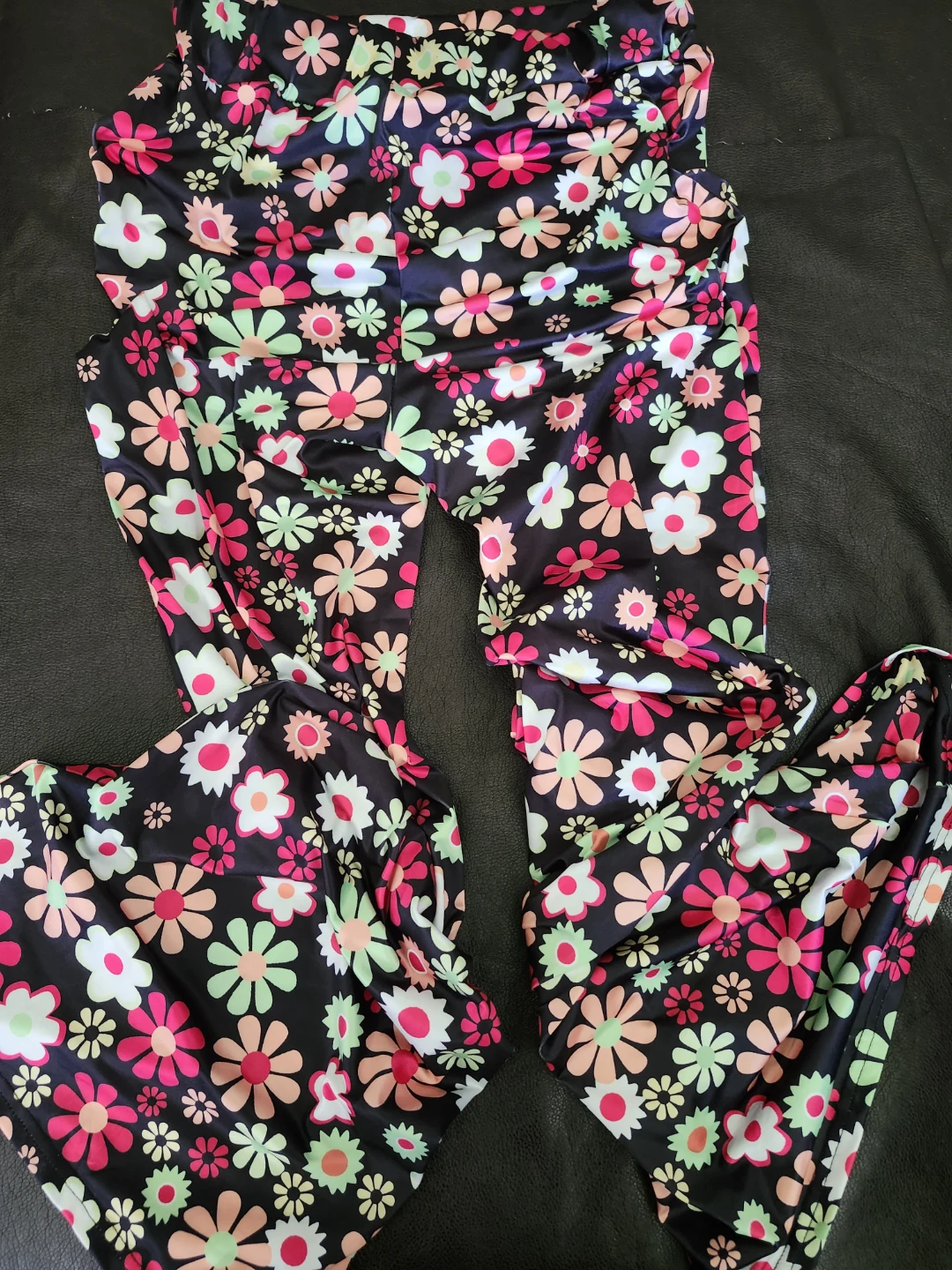 Bell Bottom Stretch Pants Sixties 70s Flower Disco