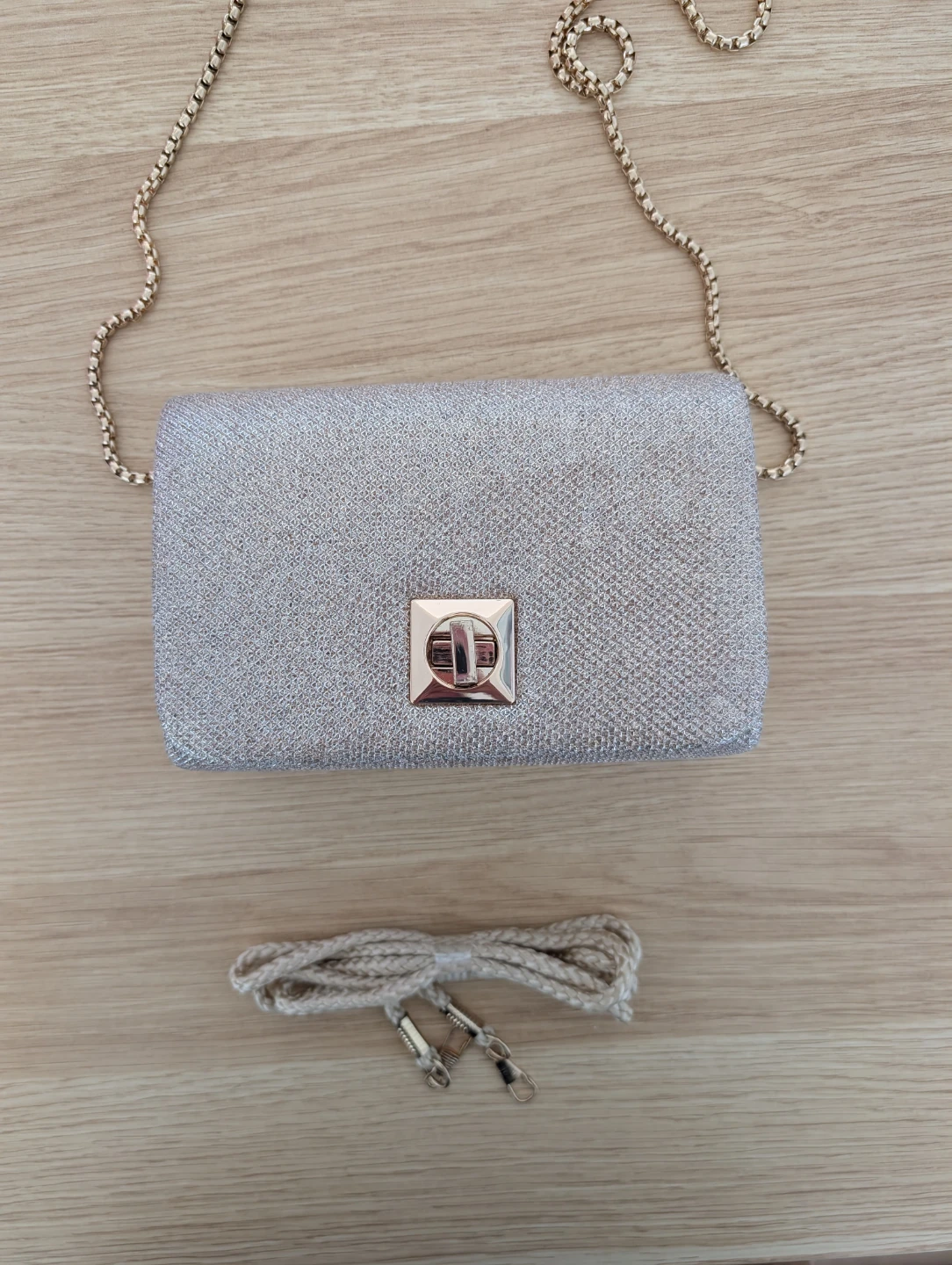 Gold Glitter Evening Clutch/Crossbody Bag - photo 2