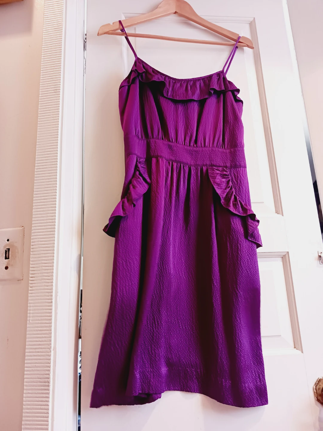 MARC BY MARC JACOBS Purple Ruffle 100% Silk Dress. 10.