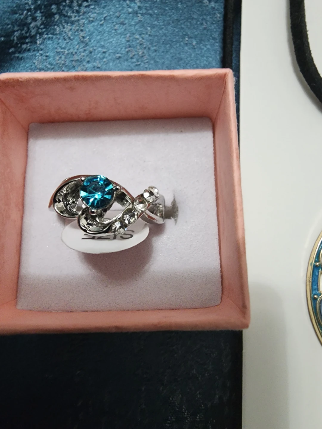 Women's Fashion Jewelry Ring with Blue Stone - photo 2