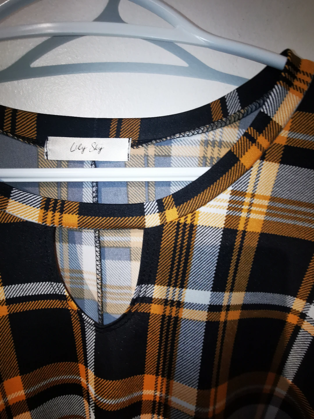 Lily Sky Plaid Bell Sleeve Top 1X - photo 4