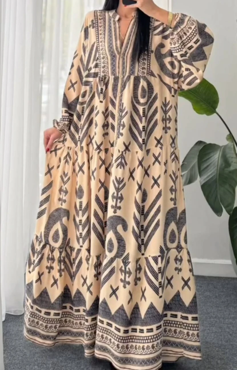 Maxi Dress with Boho Print
