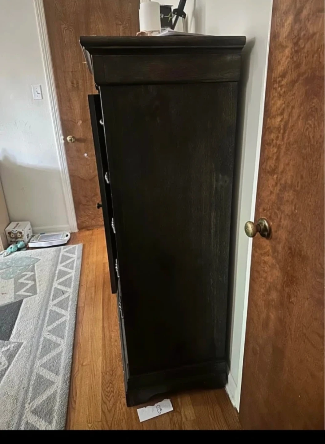 Dark Wood Armoire with Drawers - photo 2