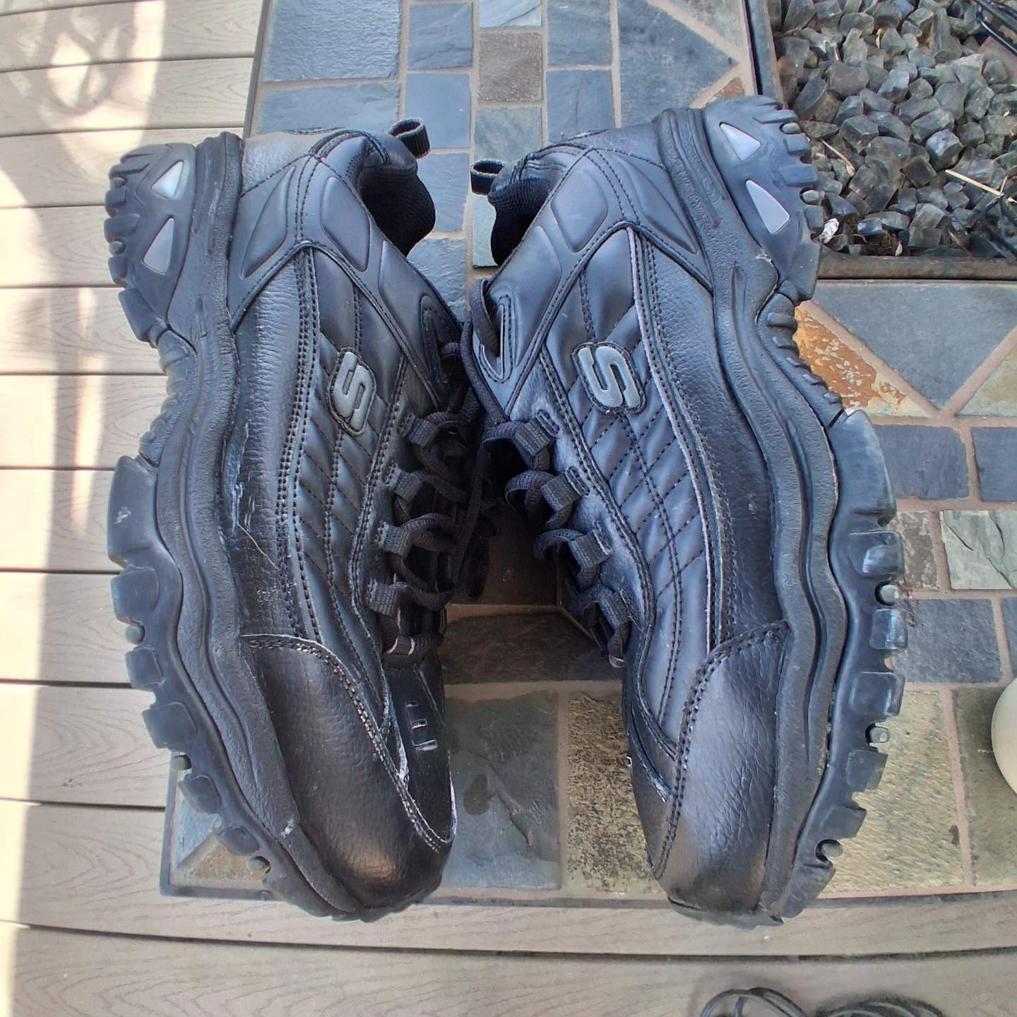 Skechers Sport Men's Black Leather Walking Shoes - photo 2