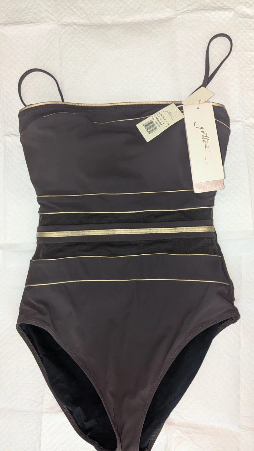 Gotttex Onyx One Piece Swimsuit - Brown/Gold - Size 10 - photo 2