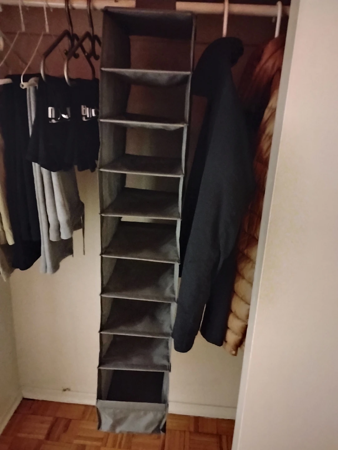 Closet Storage for Bar-hanging items