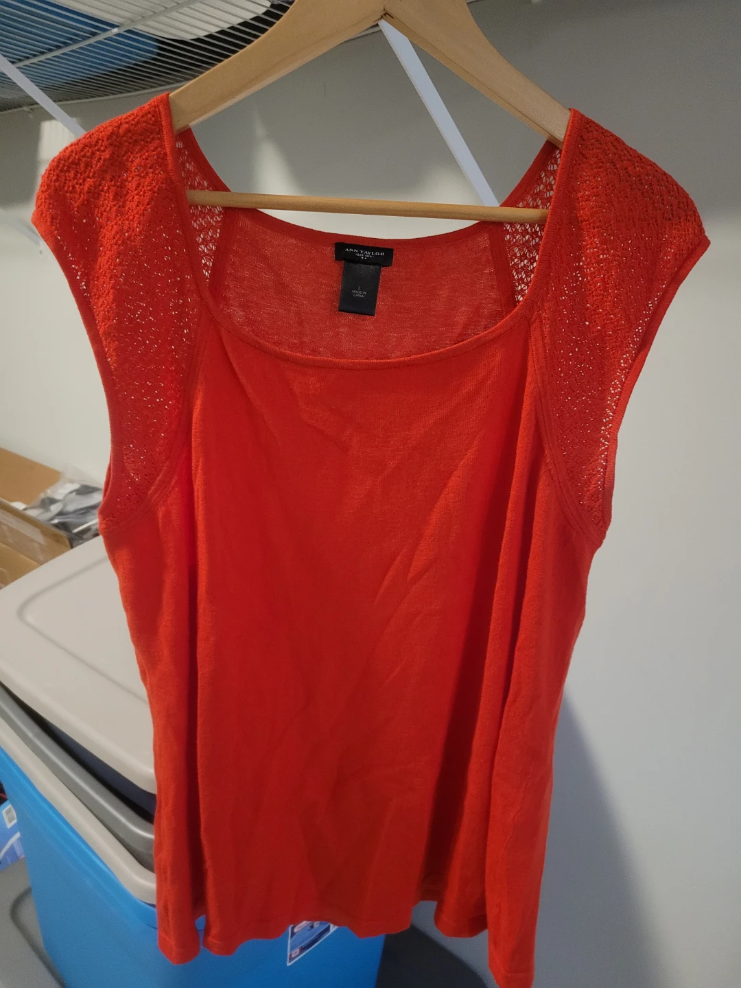 Ann Taylor Orange Cap Sleeve Sweater Top Size L