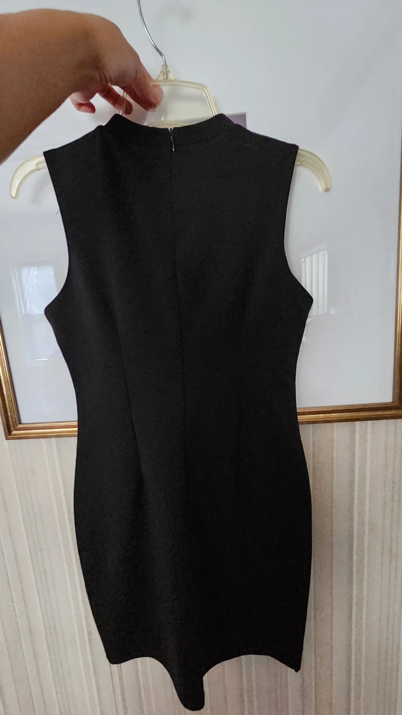 Black Sleeveless Mini Dress with Grommet Details - photo 4