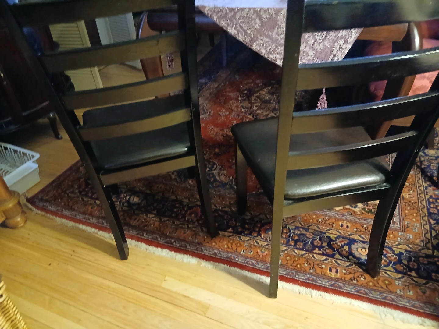 Set of 2 Black Dining Chairs - photo 2
