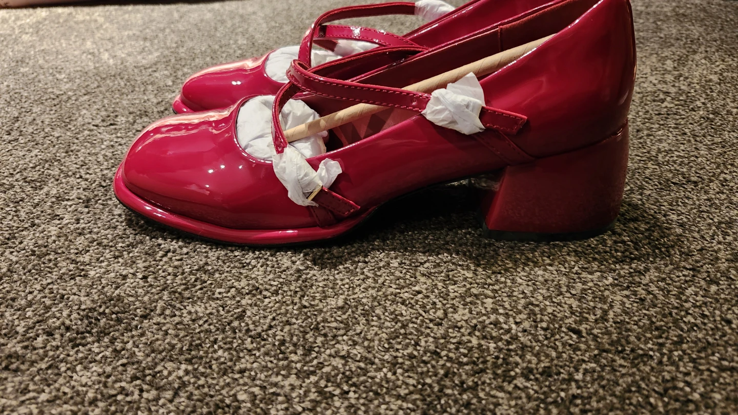 Women's Shiny Red Mary Jane Heels - photo 2