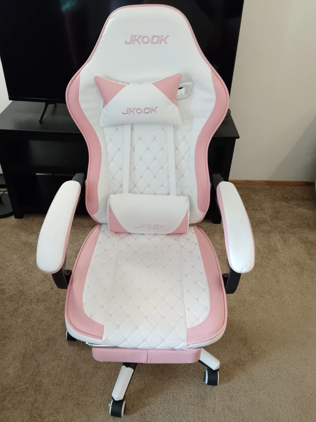 JKDOOK Gaming Chair - Pink and White