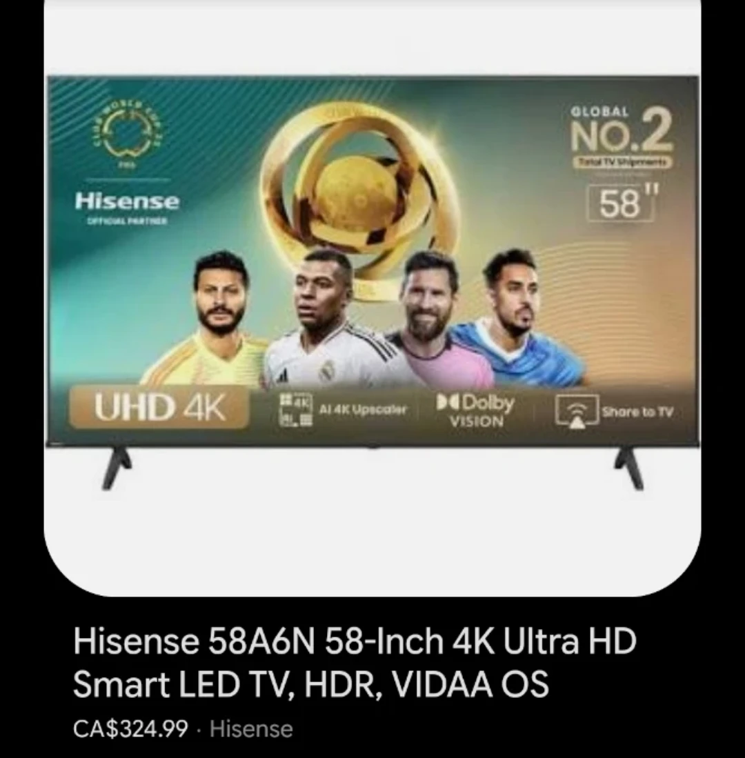 Hisense 58A6N 58-Inch 4K UHD Smart LED TV