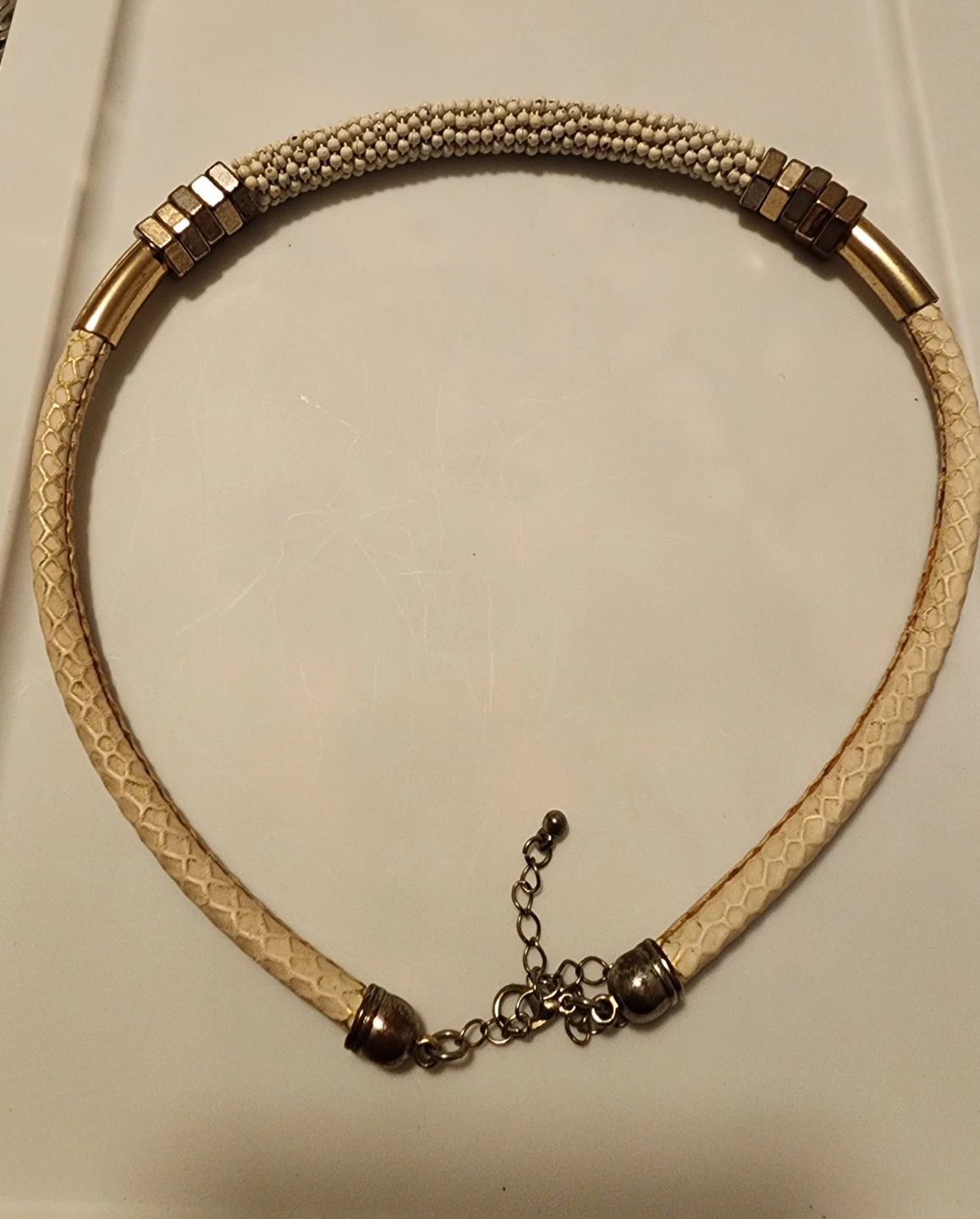 Choker Necklace with Beads and Gold Accents - photo 2