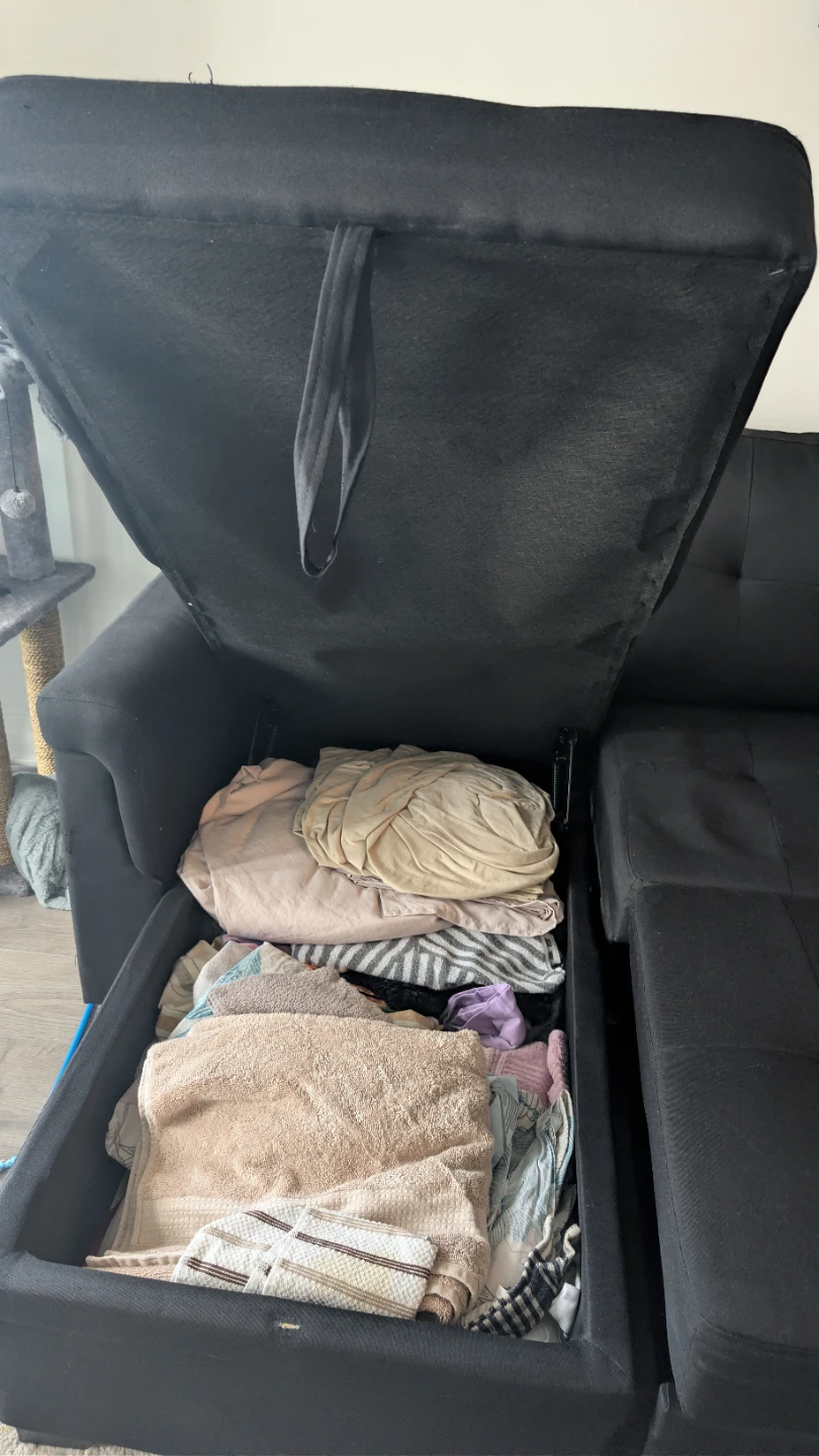 Black Sofa with Storage - photo 2