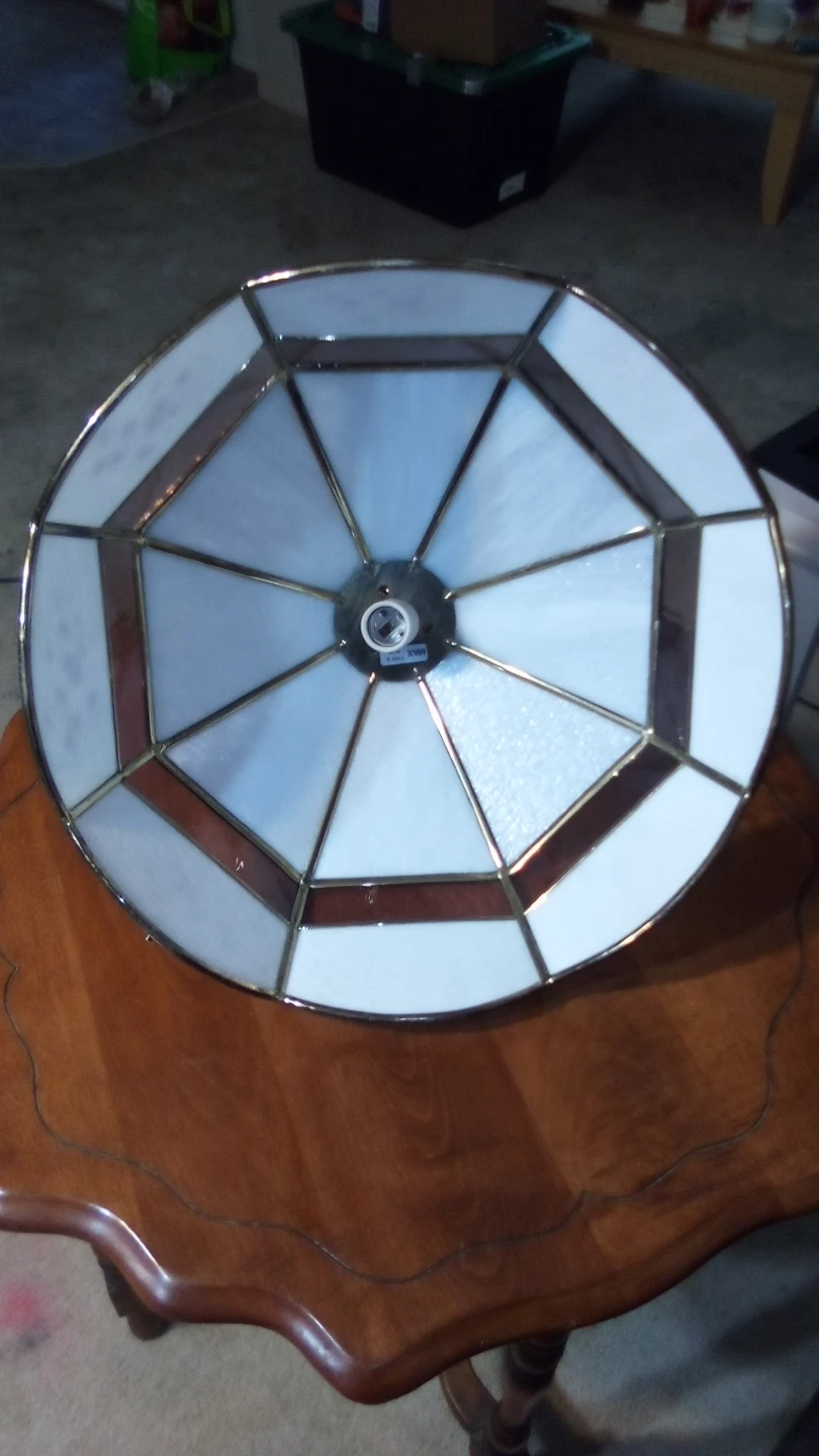 Stained Glass Lamp Shade with Floral Detail