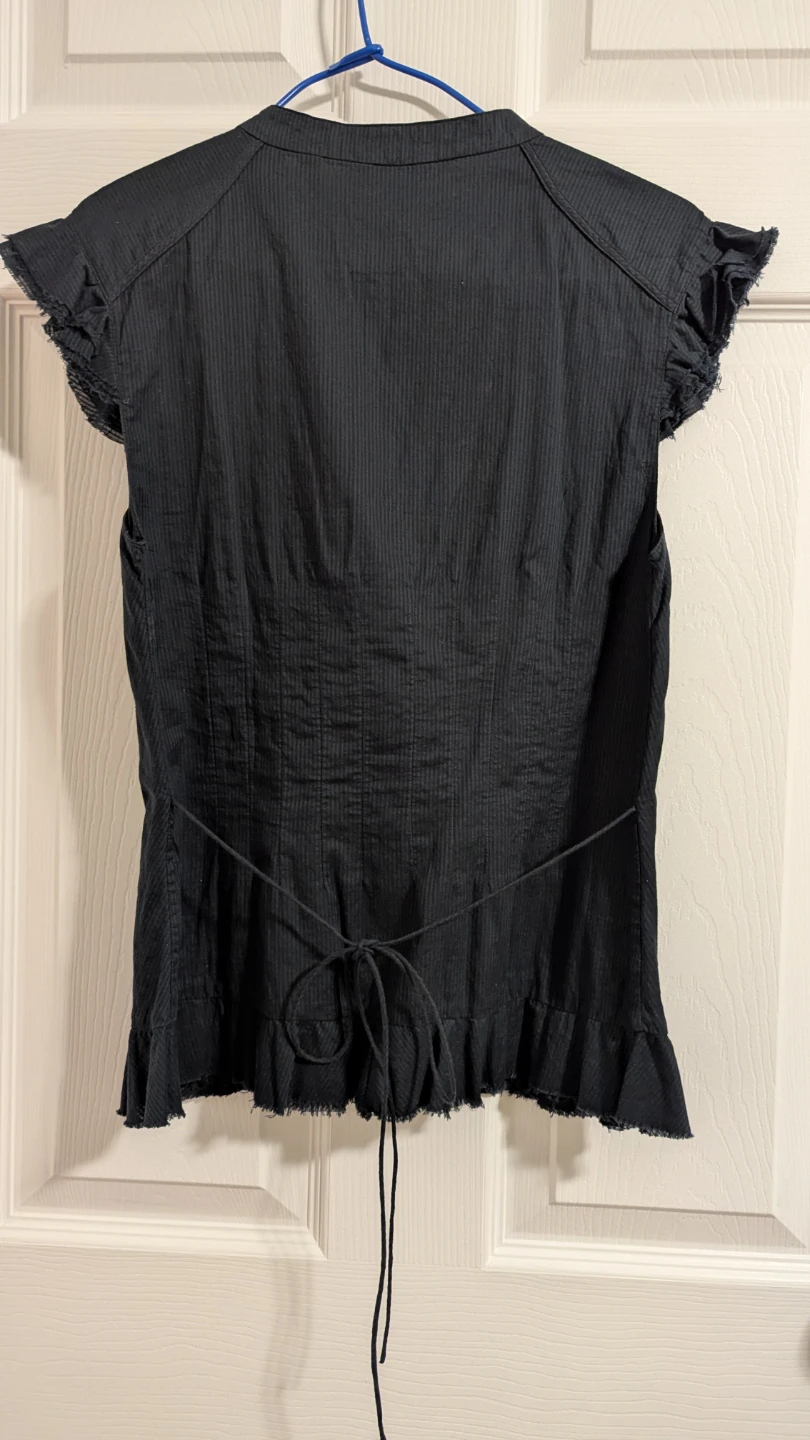 Ted Baker Black Ruffle Blouse Size 4 - photo 2