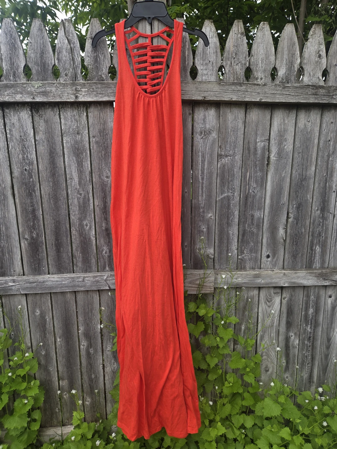 Red Strappy Back Maxi Dress
