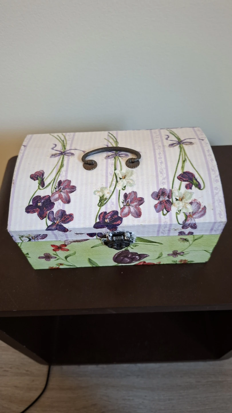 Decorative Wooden Trinket Box with Floral Design - photo 2