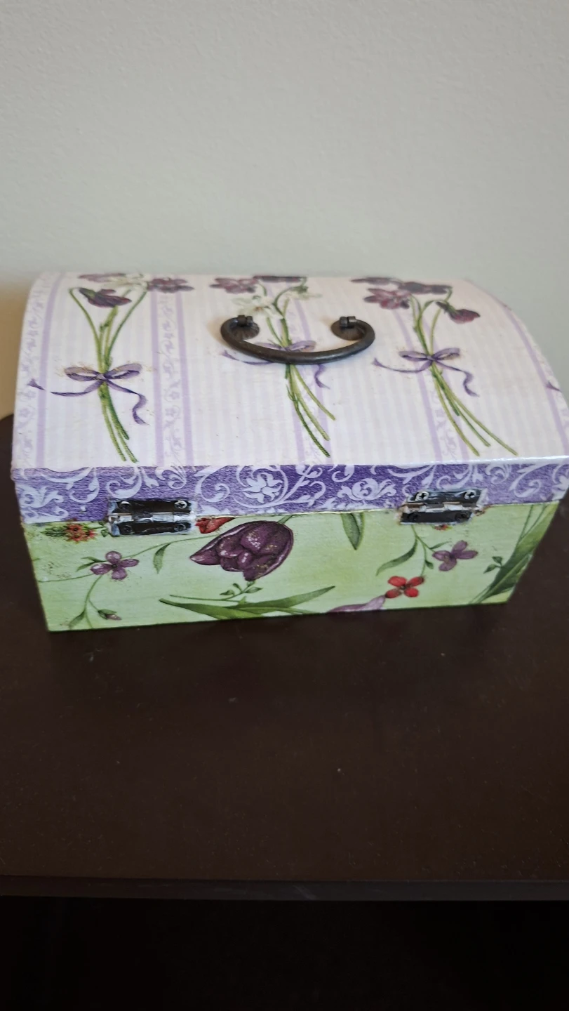 Decorative Wooden Trinket Box with Floral Design - photo 4