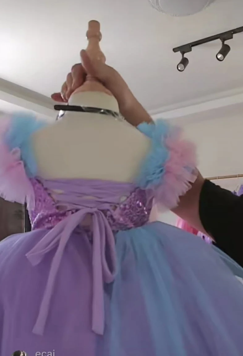 Mermaid Tulle Dress with Pearls and Sequins