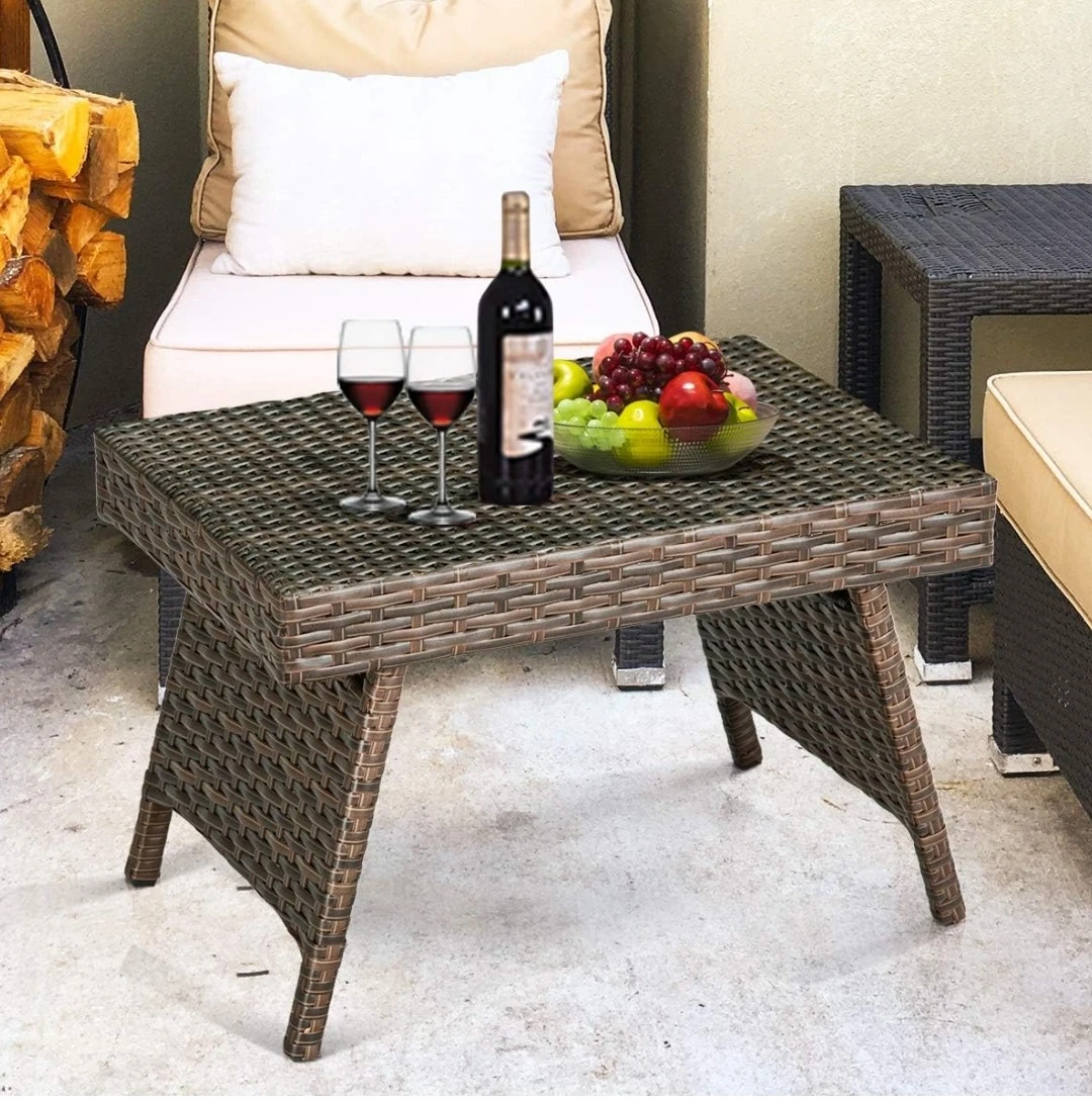 TangKula Outdoor Wicker Folding Table