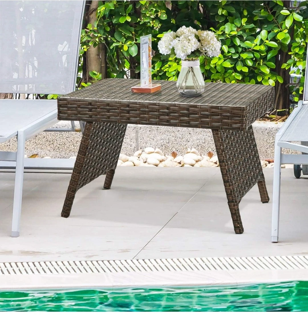 TangKula Outdoor Wicker Folding Table - photo 2