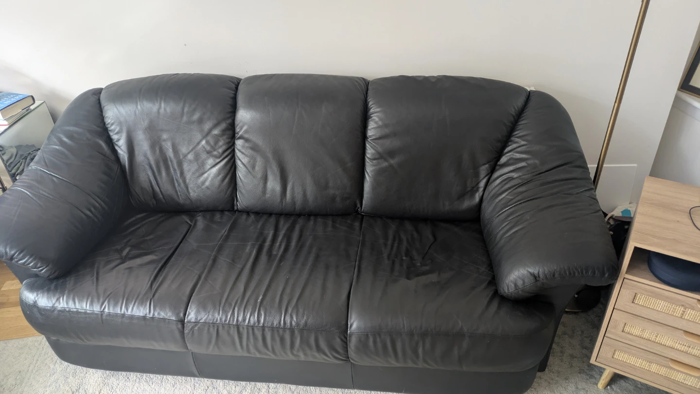 Black Leather Sofa