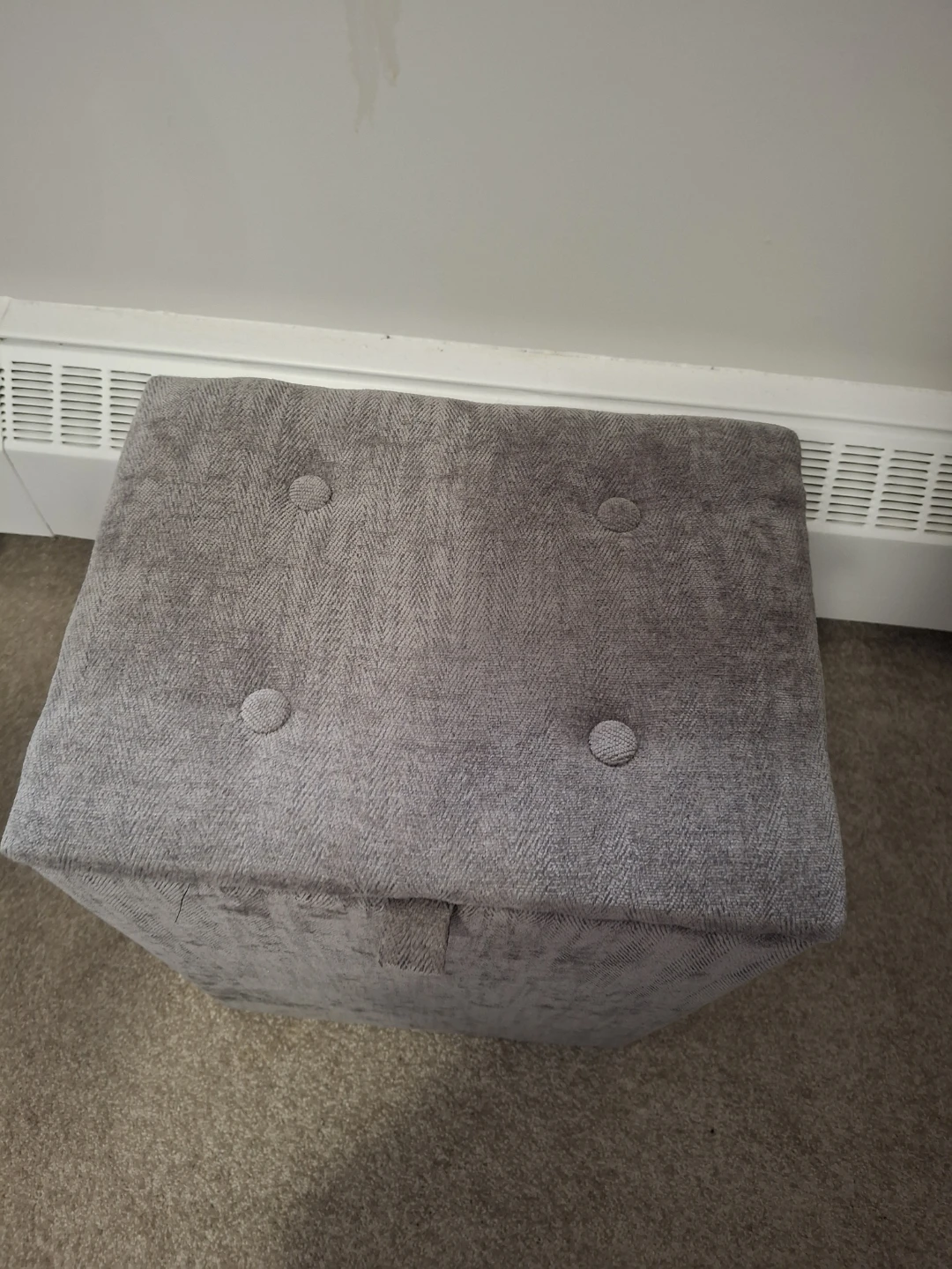 Grey Upholstered Storage Ottoman