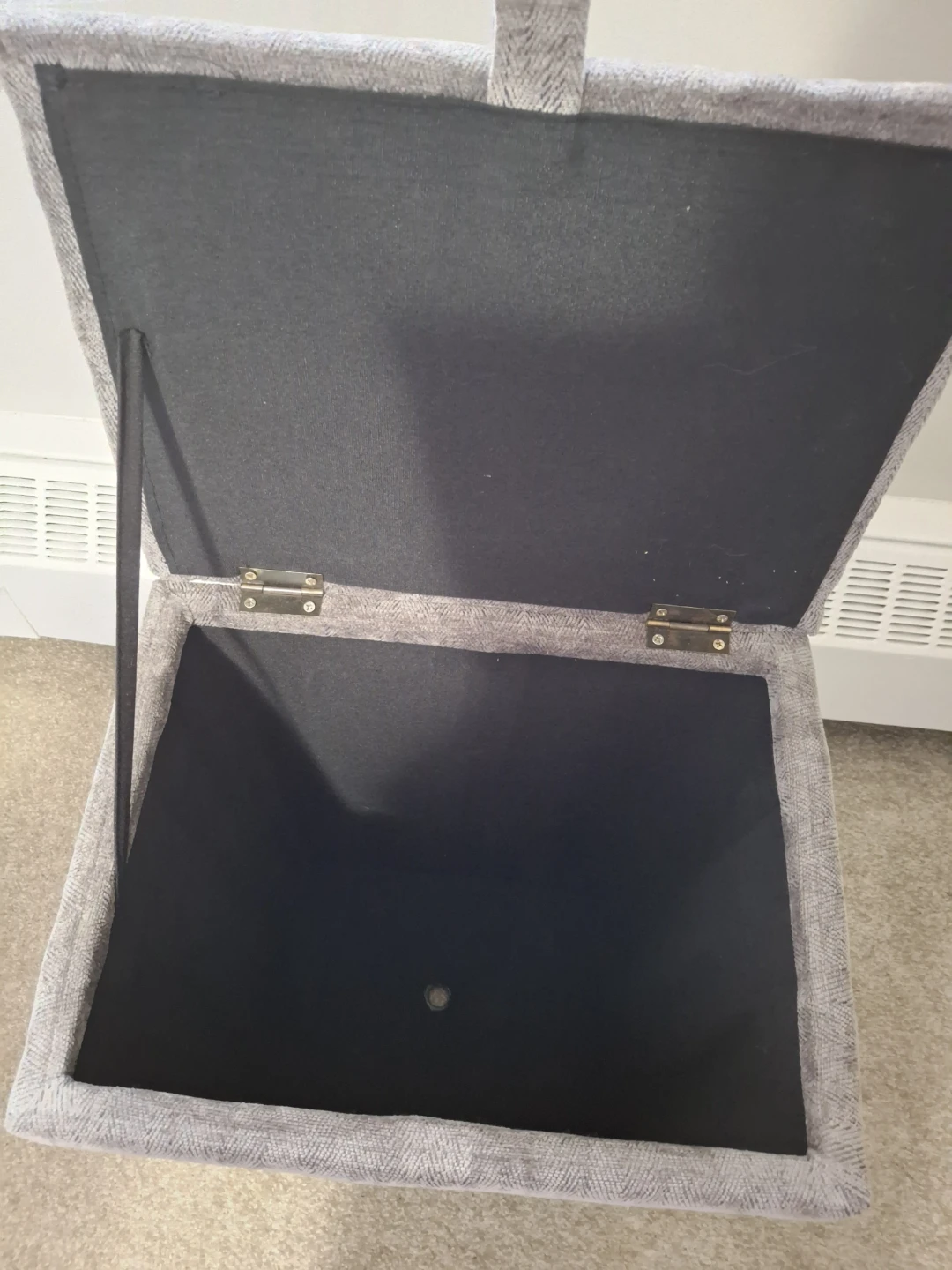 Grey Upholstered Storage Ottoman - photo 2