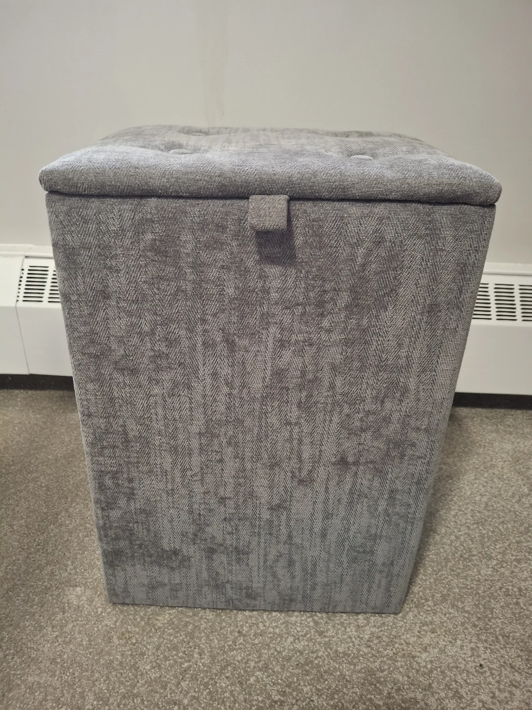 Grey Upholstered Storage Ottoman - photo 3