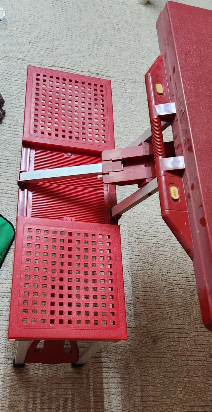 Red Folding Picnic Table and Bench Set - photo 3