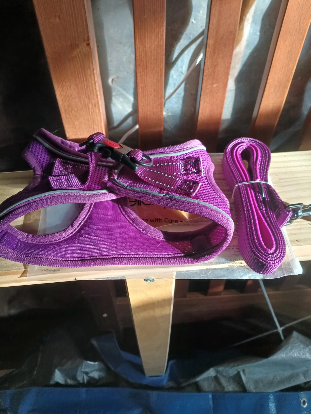 Bella & Pal Dog Harness and Leash Set - Purple