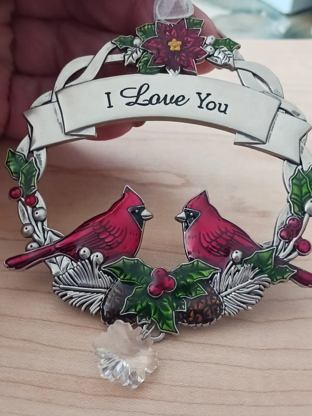Cardinal "I Love You" Christmas Ornament