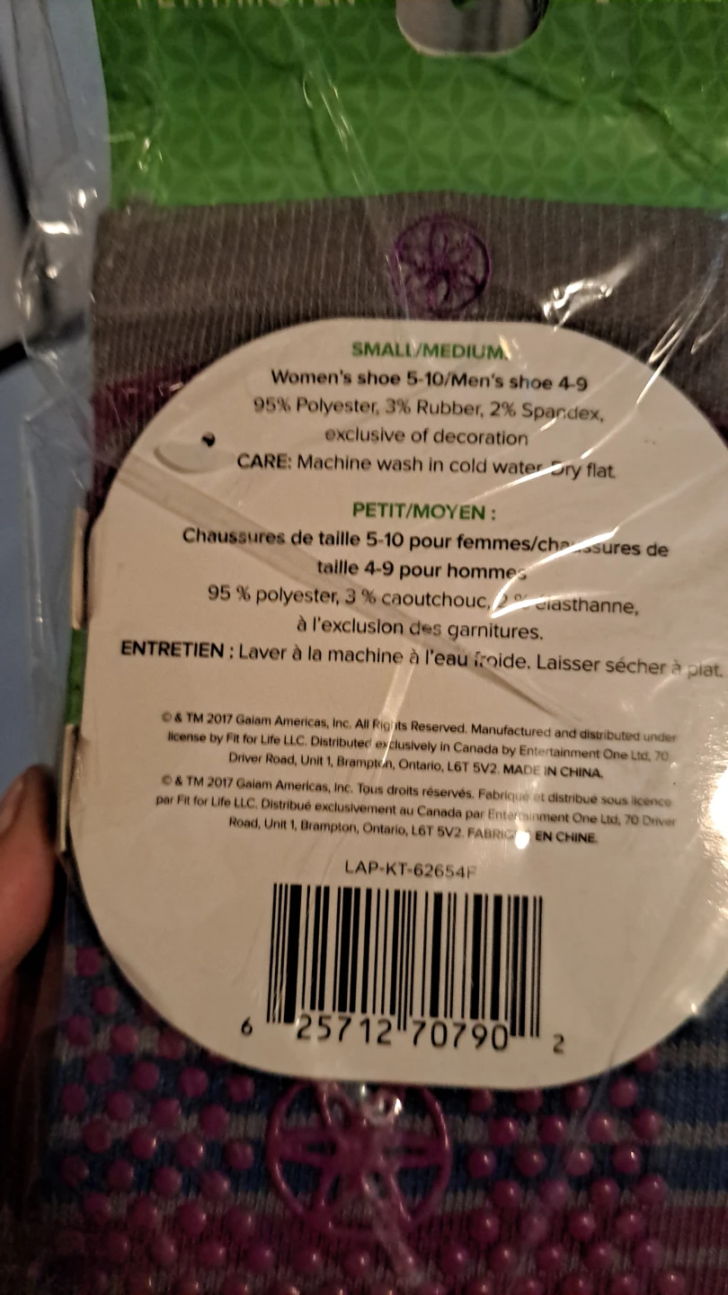 Gaiam Toeless Yoga Socks - Small/Medium - photo 2