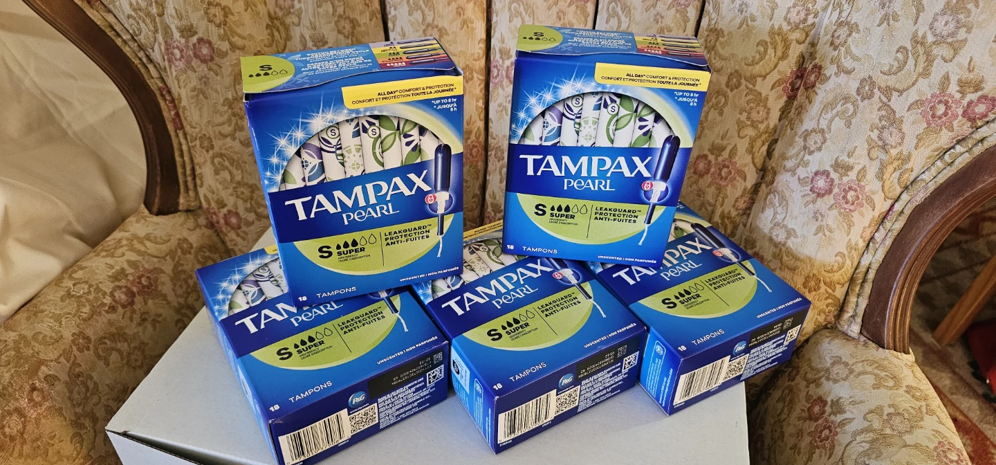 5 boxes Tampax Pearl Super Tampons (Size S)
