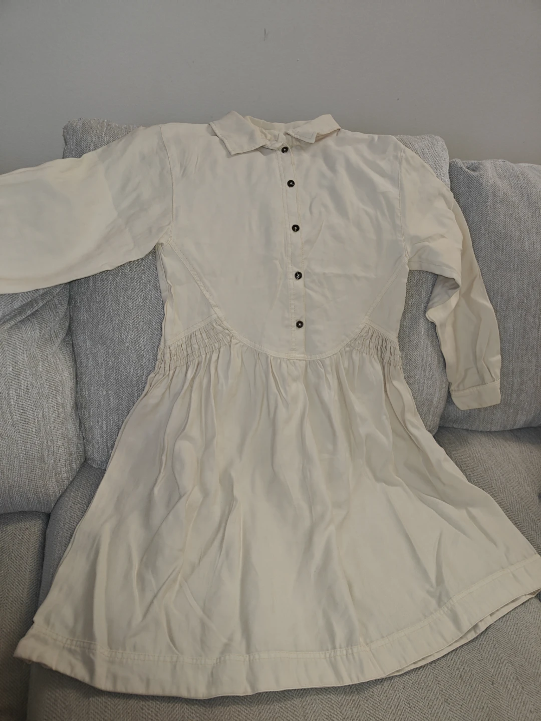 Zara Kids Cream Button-Up Dress