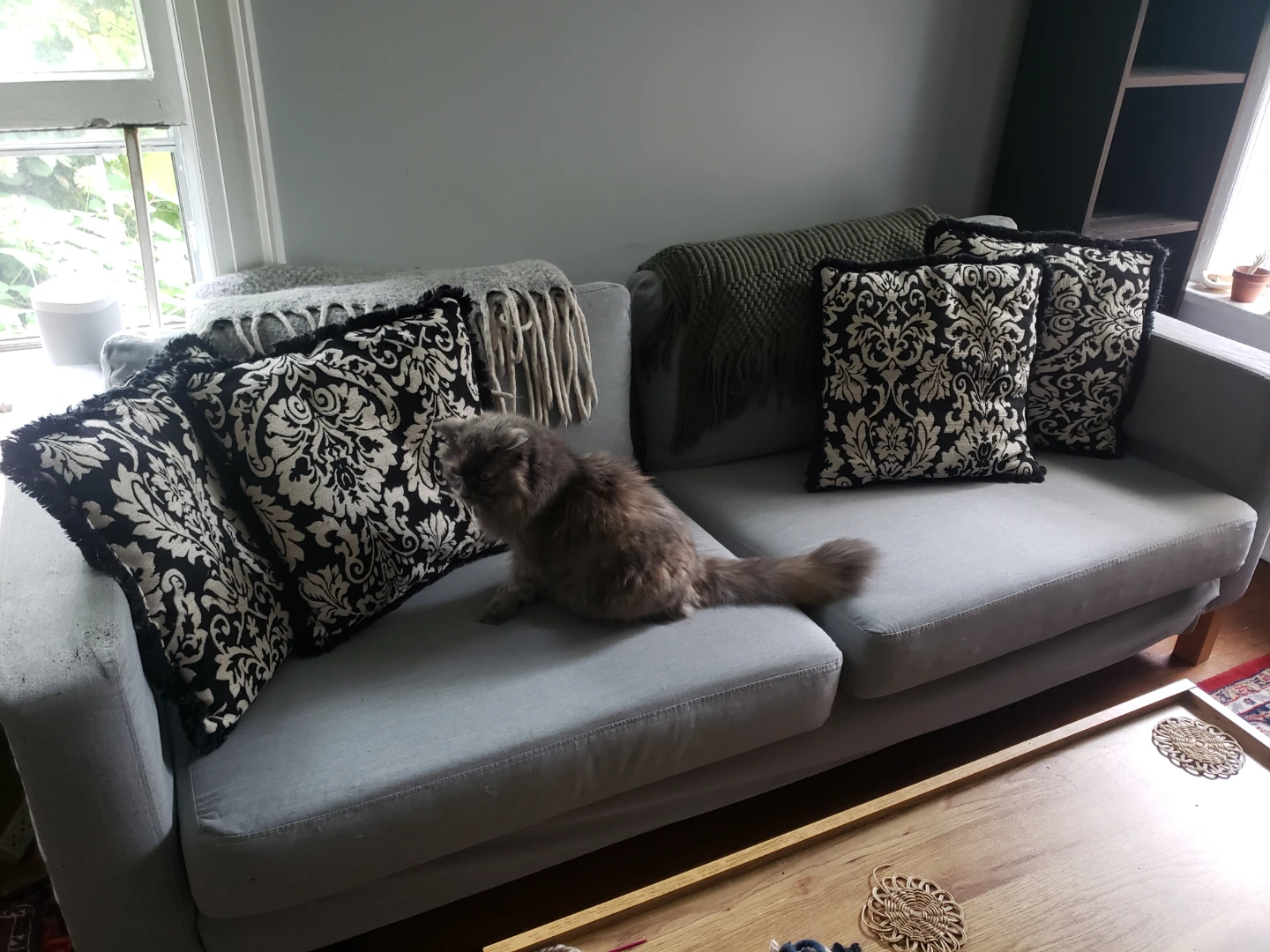 Blue Couch two deep seats