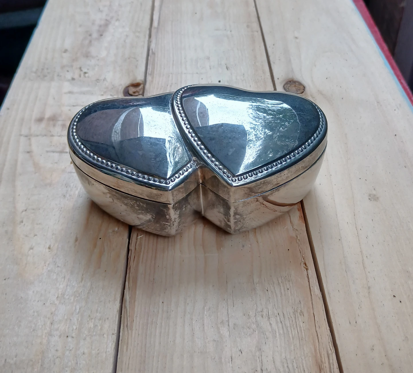1990s Double Heart Trinket Box