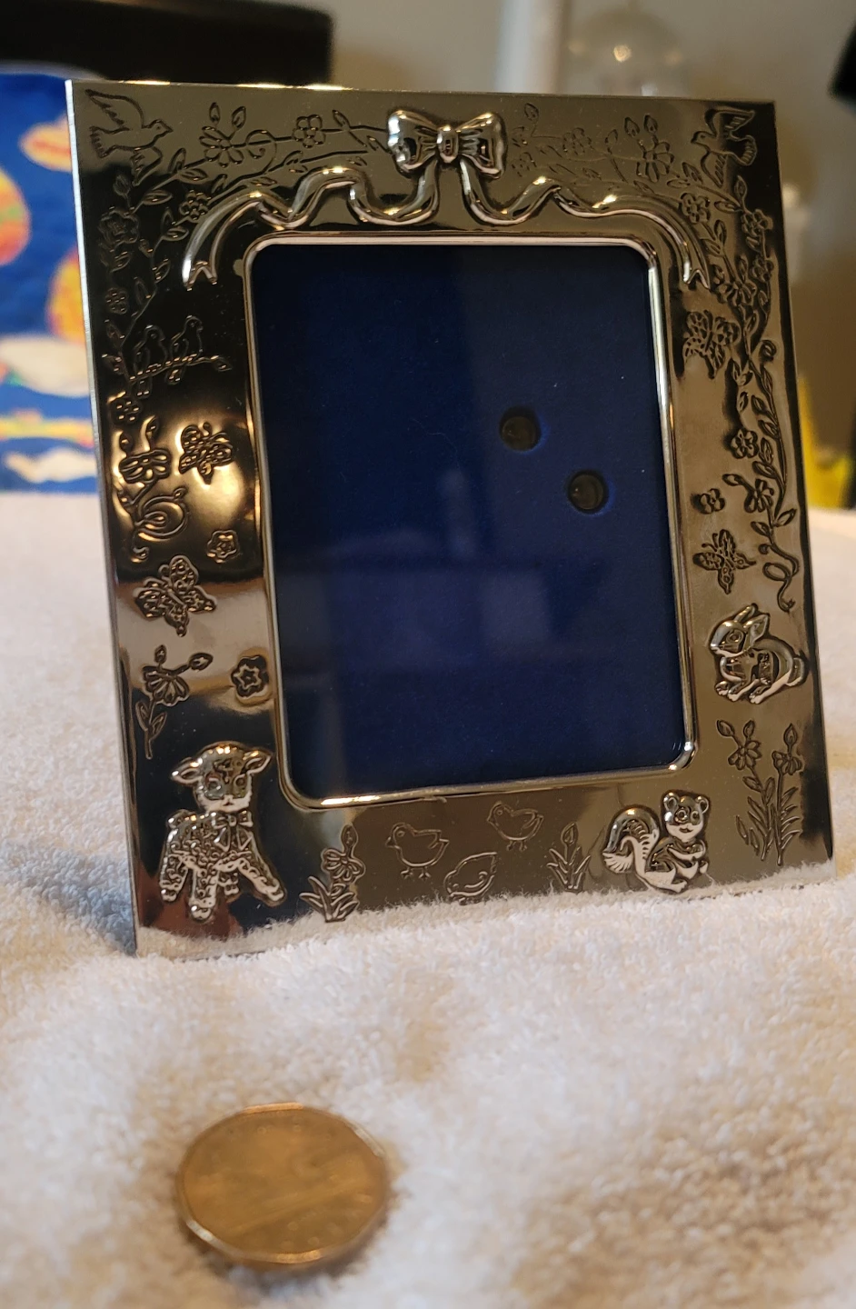 Silver Tone Baby Animal Photo Frame