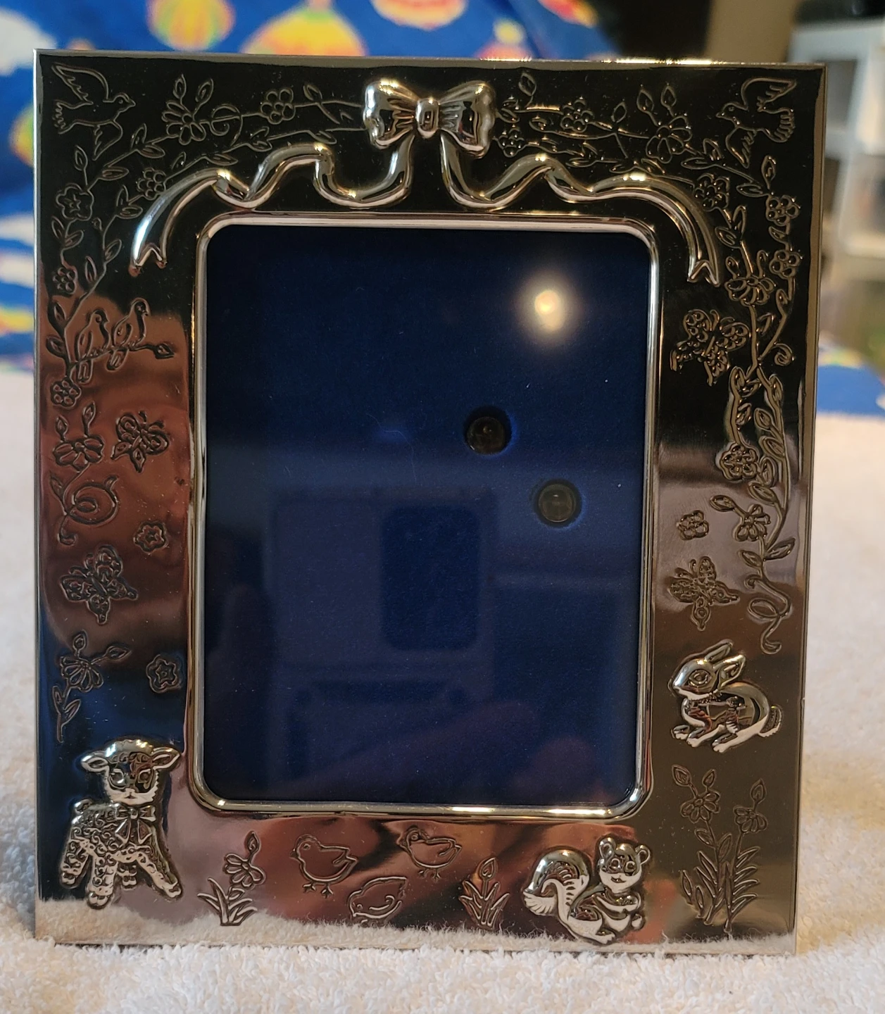 Silver Tone Baby Animal Photo Frame - photo 2