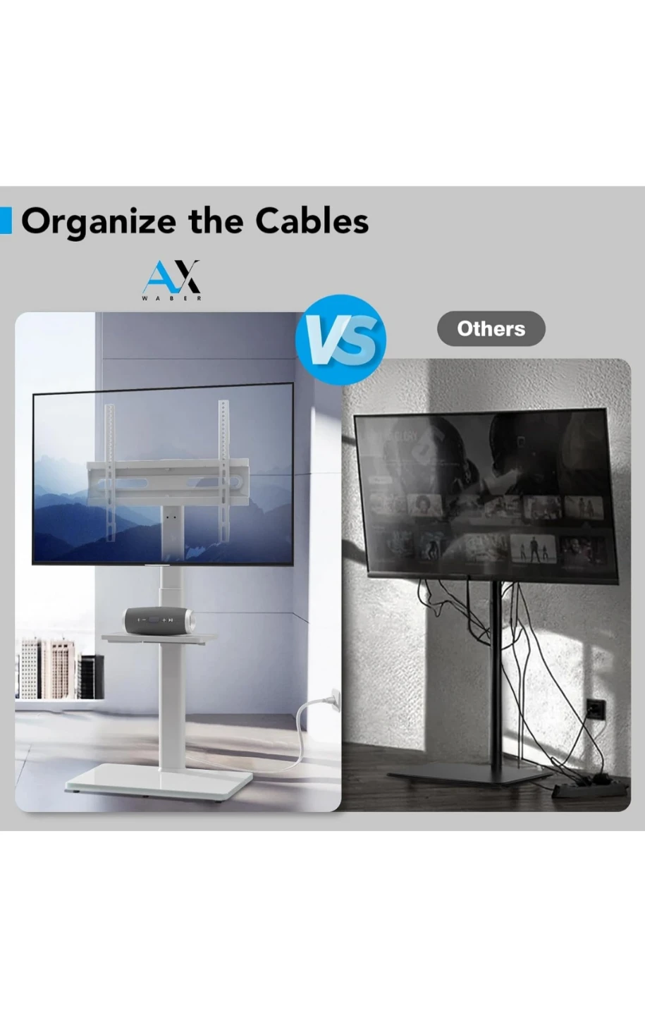 Mobile TV Stand with Integrated Power Strip - photo 5